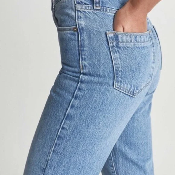 REISS Raye high-rise slim straight denim in light blue jeans sz 27 NWT - Picture 2 of 6